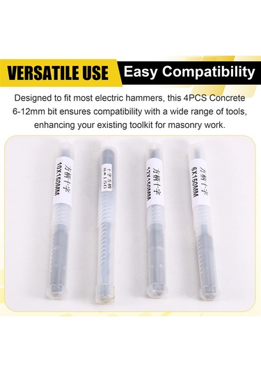 Xurunkeji Adet Beton 6-12mm Uçlu Çapraz Kesici Başlıklı Çift Burgulu Çekiç 150mm Duvar Tuğla Bloğu Elektrikli Çekiç Duvarcılık Ucu