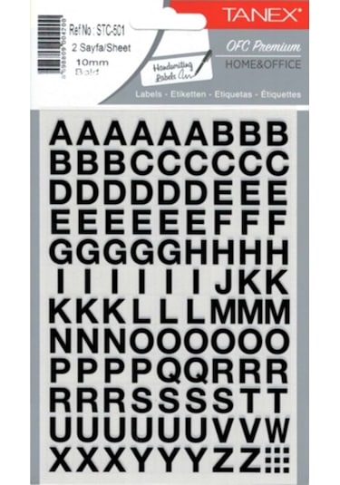 Tanex Harf Sticker 2 Sayfa Stc-501 - 2 Adet