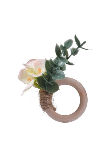 Homyl 6x Peçete Halkaları Parti Çiçekli Mutfak Festivali Tokaları Açık Sarı