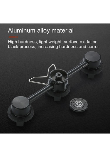 Geeksen Bkz30 Aluminyum Kasalı 3'ü 1'e Gaz Deposu Adaptörü - Çıkışlı Kamp Çözümü, Hızlı Kilitleme Ve Geri Akış Engeli, Karbon Siyah Siyah