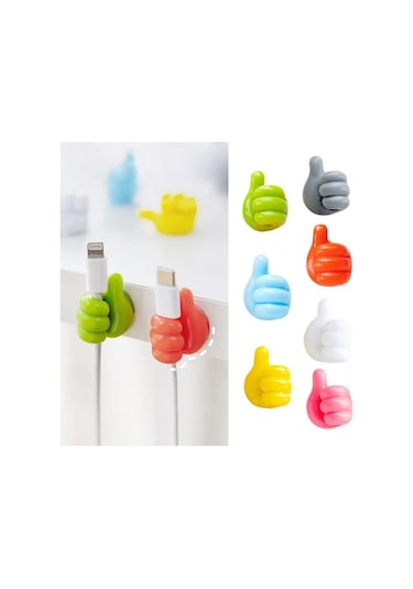 Kenpazar El Şeklinde Kauçuk Çok Amaçlı Kablo Tutacak 10 Adet Siyah