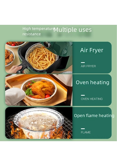 Yuntech01 Evde Fırında Ve Izgarada Kullanan Yemek Pişirme Alüminyum Folyo Tabak, Yağ Geçirmez, Yapışmaz, Tek Kullandım At, 6 İnç Derin, 50 Adet Diğer