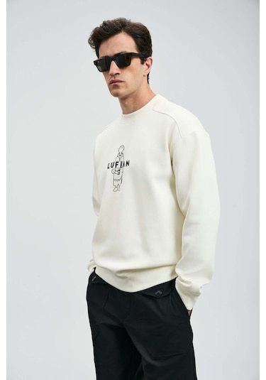 Lufian Simba Kırık Beyaz Erkek Sweatshirt 112030175 Kırık Beyaz