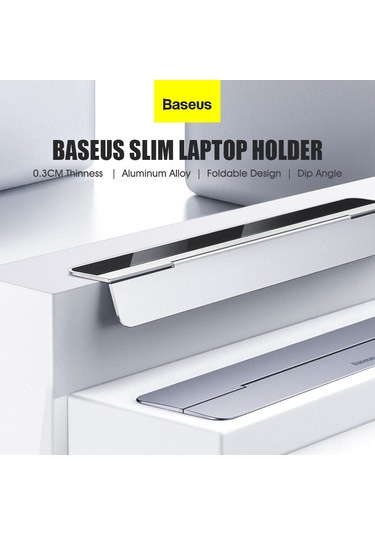 Mufunye Baseus İnce Taşınabilir Dizüstü Bilgisayar Standı - 8 Eğim Açısı, 11.6-17 İnç Uyumlu, Katlanabilir Alüminyum Tasarım