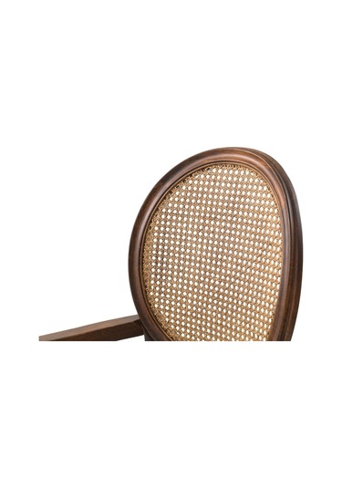 Madalyon Kolçaklı Hazeranlı Ahşap Klasik Sandalye Ceviz