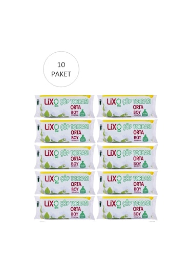 Orta Boy Çöp Torbası 55 X 60 Cm 20 Li Rulo X 10 Paket 200 Adet Mavi