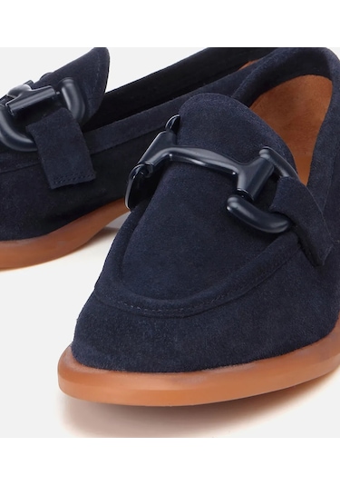 Hotiç Kadın Süet Deri Lacivert Esnek Tabanlı Günlük Loafer 01ayh306180a680 Lacivert