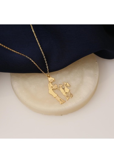 925 Ayar Gümüş Anne Kızı ve Oğlu Kolye