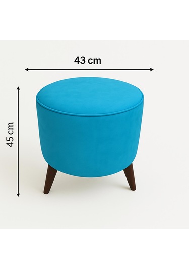 Yuvarlak Puf Uzanma Koltuğu Makyaj Koltuğu Mavi