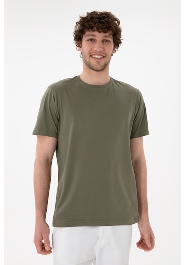 U.S. Polo Assn. Erkek Regular Fit Bisiklet Yaka Koyu Haki Basic Tişört 50305985-VR111 U.S. Polo Assn. Erkek Regular Fit Bisiklet Yaka Koyu Haki Basic Tişört 50305985-VR111