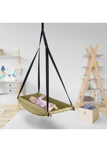 Bundera Flow Kahverengi Ahşap Yaylı Zıpzıp Hamak Beşik Hoppala