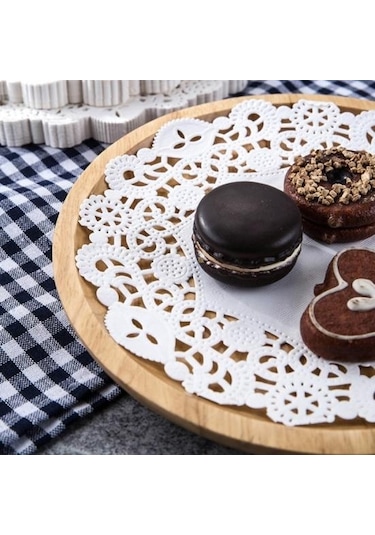 100 Adet Yuvarlak Kağıt Dantel Danteller Kek Placemat Parti Düğün Pişirme Dekorasyon 10.5inch Beyaz