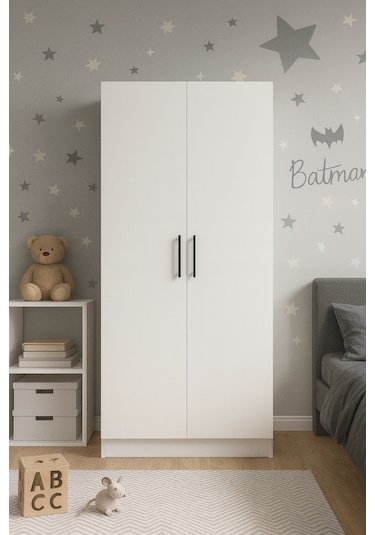 Modern 2 Kapaklı Gardırop Beyaz