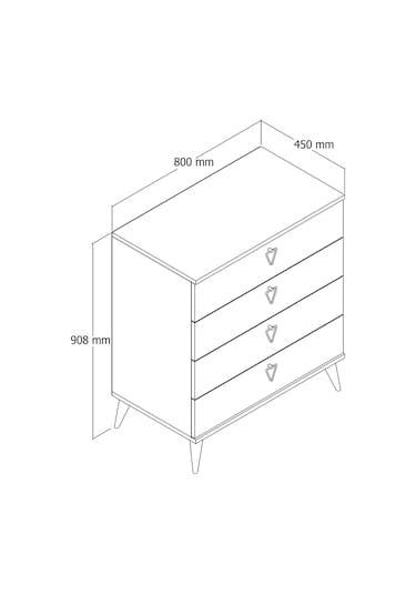 3612 Versace 4 Çekmeceli Ayaklı Şifonyer Sepet