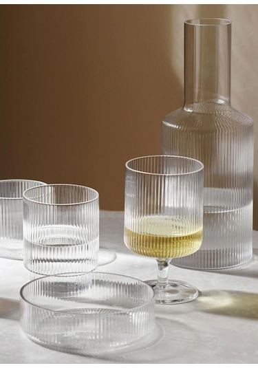 The Mia Çizgili Cam Kadeh 250 Ml