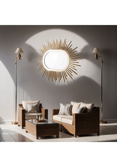 Ekgconcept Piyano Model Gold Elips Ayna Gold