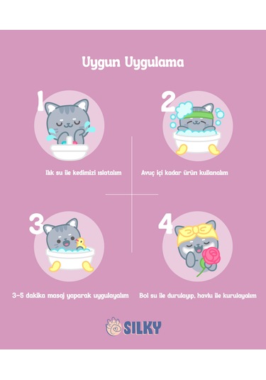 Silkypetwash - Kedilere Özel Kiraz Çiçeği Özlü Şampuan - 400ml