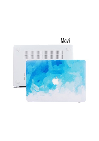 Macbook Air Kılıf 13 İnç Paint02 Eski Usb'li Model 2010-2017 A1369 A1466 İle Uyumlu MAVİ