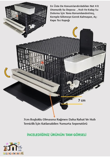 62cm X 62cm X 47cm 25-30ad. Bıldırcın Kapasiteli Lgn6040 Bld Tk