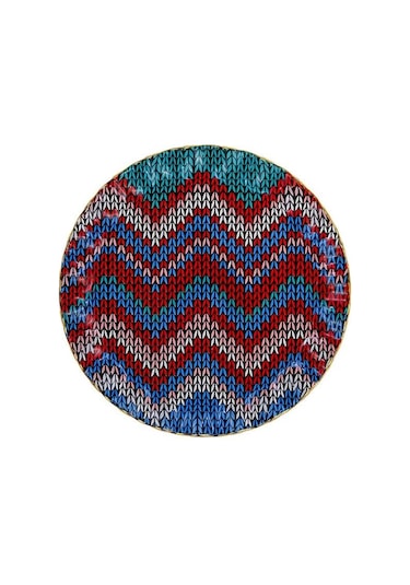 Glore Örgü Altın Yaldızlı 6 Kişilik Cam Pasta Tabağı Takımı 25092