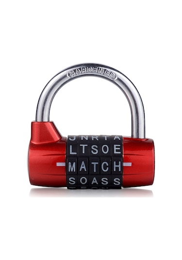 Vkemall 5 Basamaklı Harfli Kilit - Çinko Alyazı Malzeme, 7mm Bant Çapı - Kapı Ve Dolap İçin Uygun Kırmızı, Siyah, Gümüş, Mavi