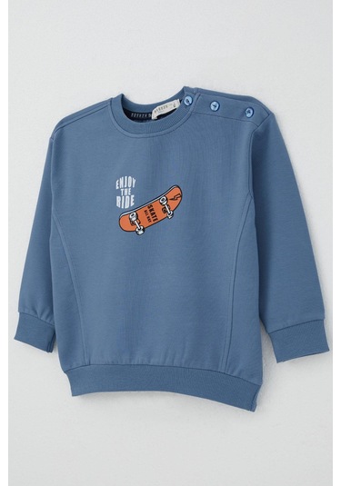 Breeze Erkek Bebek Eşofman Takımı Kaykay Zamanı 9 Ay-3 Yaş, İndigo İndigo