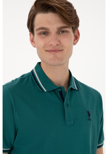 U.s. Polo Assn. Erkek Koyu Yeşil Tişört Basic 50306011-vr101 Dark Eden