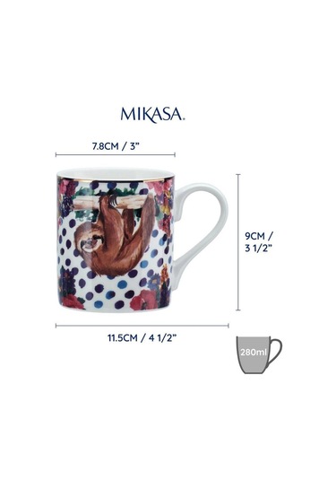 Mikasa Wild At Heart Fine China 280 Ml Kupa Tembel Hayvan Kırmızı