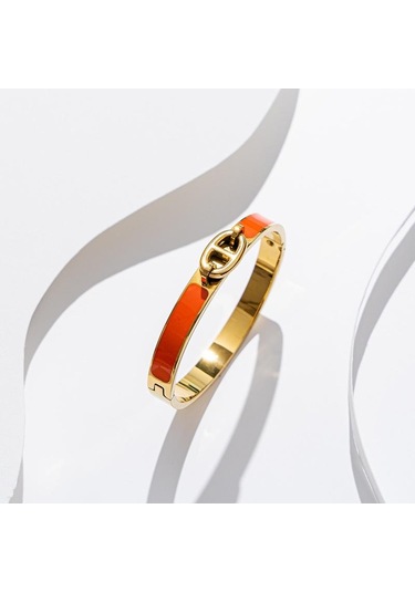 Altın - Turuncu Paslanmaz Çelik Bileklik Kadın Solmayan Moda Takı