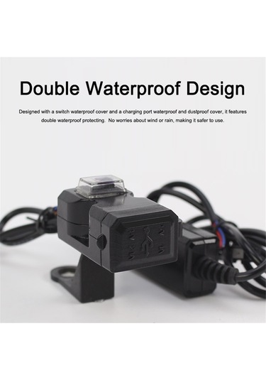 Yifomall Çift Usb Çıkışlı Su Geçirmez Motosiklet Şarj Cihazı - Akıllı Koruma, 9-24v Uyumlu