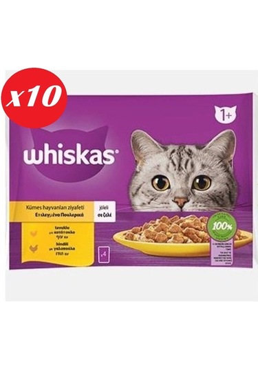 Whiskas Tavuklu Ve Hindili Yet. Kedi Maması 4x85gr Set 10'lu