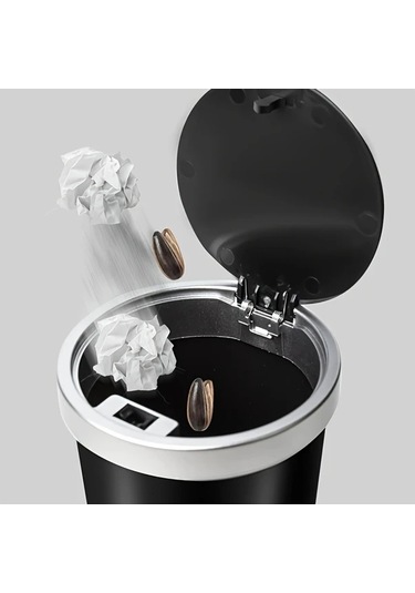 Xuweiwei Gümüş Renkli Basmalı Kapaklı Araç Çöp Kutusu Ve Saklama Kutusu