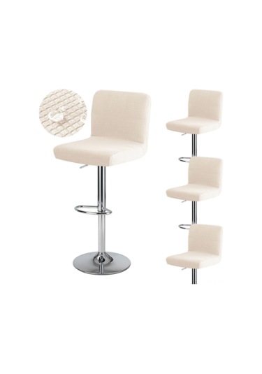 Yaozixa 4'lü Su Geçirmez Askılı Spreyli Bar Tabure Örtüsü - Genişletilebilir Koltuk Kılıfı Restoran, Mutfak İçin Bej