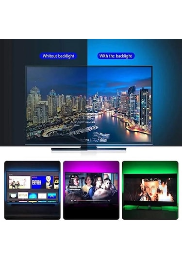 Tv Arka Plan Duvarı, Yatak Odası Dekorasyonu İçin Dc 5vrgb Uzaktan Kumanda Işığı İl Kontrolü Neon Işığı Led Aydınlatmalar 56668657