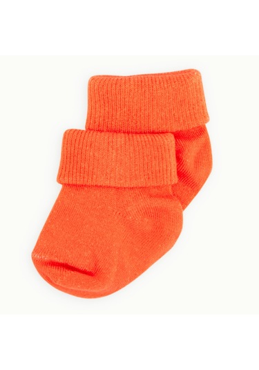 Novibaby 2'li Bambu Bebek Çorap I Orange I 0 6 Ay I Turuncu Yenidoğan Bebek Çorabı Çok Renkli
