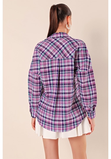 Bigdart 3900 Oversize Uzun Basic Gömlek - A. Mor 001