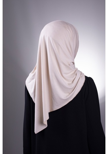 Bej Düz Klasik Şal Viskon Kumaş Likralı Penye 202101_12 Bej