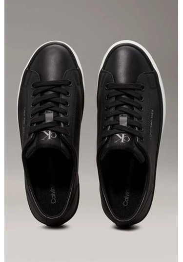 Calvin Klein Jeans Kadın Vulkanize Taban Siyah Deri Sneaker Çok Renkli