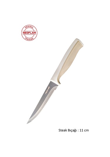 Neoflam Fika Tırtıklı Steak Bıçağı Bej 11 Cm D-neofek011