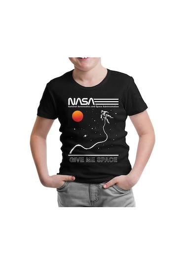 Nasa -Uzay Siyah Çocuk Tshirt