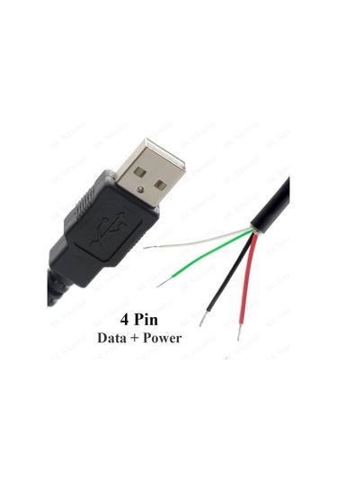 4 Telli Açık Uçlu Lhimlenebilir Usb Data Şarj Kablosu - 1.5 Metre