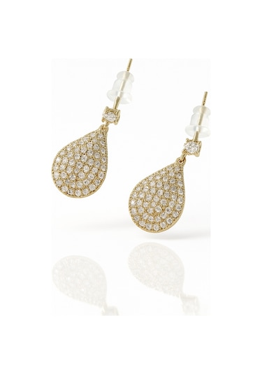 14k Gold Plated Shiny Baisse Stud Küpe Gold