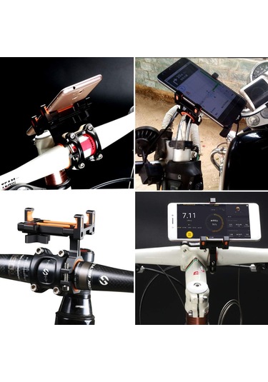 Motosiklet Bisiklet Telefon Montaj Tutucu, Cep Telefonu İçin Alüminyum Bisiklet Tutucu 360 Rotasyon Acid Yeşili