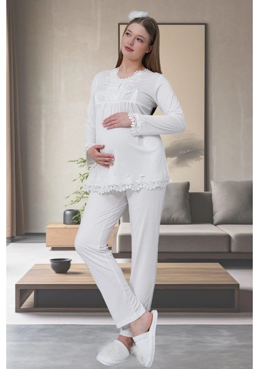 Mecit Ekru 1501 Hamile Lohusa Pijama Takımı