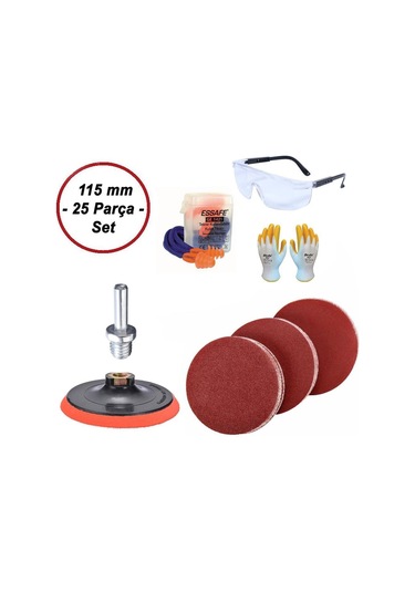 Ugr-Nikon 115 Mm Cırt Zımpara Seti + Güvenlik Ekipmanı (25 Parça)