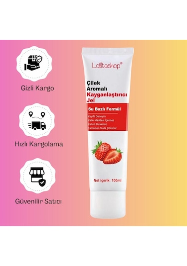 Lolitashop Çilekli Su Bazlı Kayganlaştırıcı Jel 100 ML