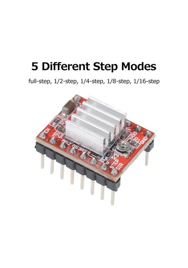 Moly 5 Adet 3d Yazıcı A4988 Adım Motor Sürücü Modülü Soğutucu Kırmızı