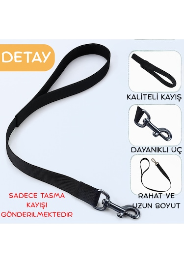 Beylini Dayanıklı Köpek Gezdirme Kayışı Metal Tokalı Siyah 150cm
