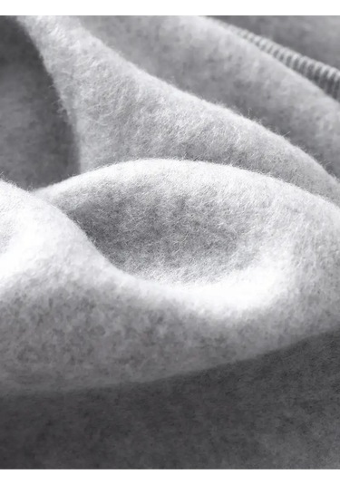 Kışlık Kapüşonlu Sweatshirt, Çocuk New York Manhattan Baskılı Gri