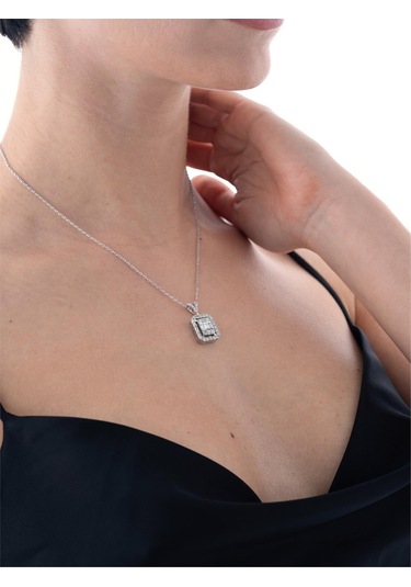 Nochediamond 1,06 Karat Baget Pırlanta Kolye-605